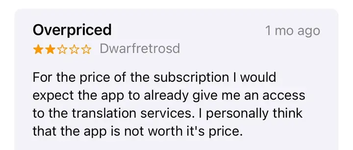 A user expressing their feelings with a negative App Store review.